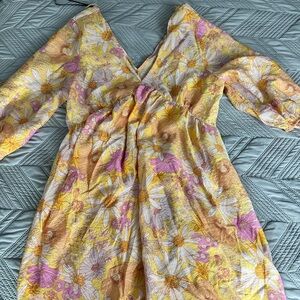 H&M Floral Long Sleeve Dress - Yellow and Pink